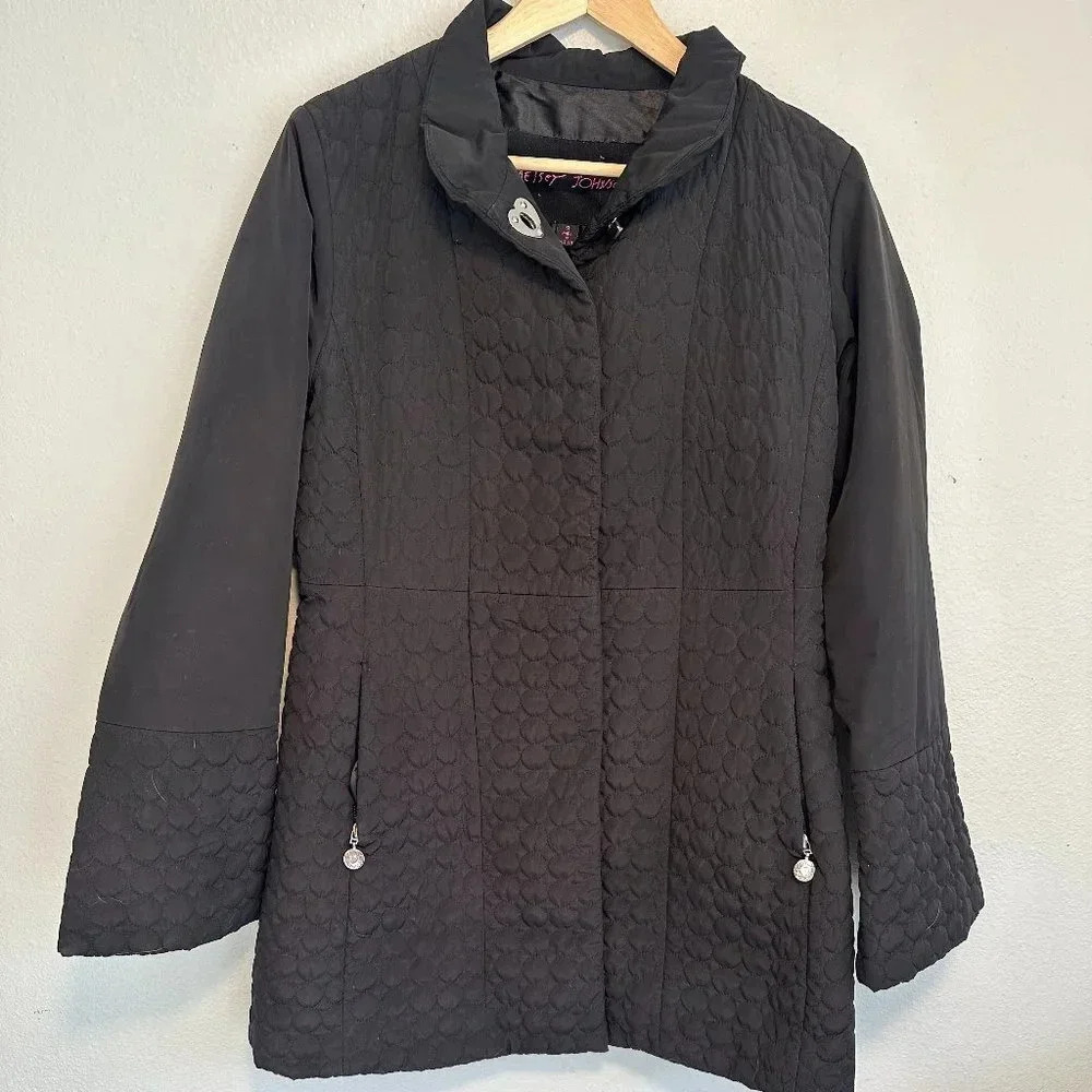 Betsey Johnson Quilted Bell Sleeve Coat Size Small Lightweight Puffer